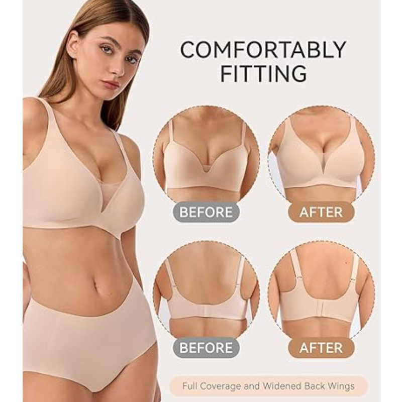 Mesh Deep V Everyday Comfy Bra