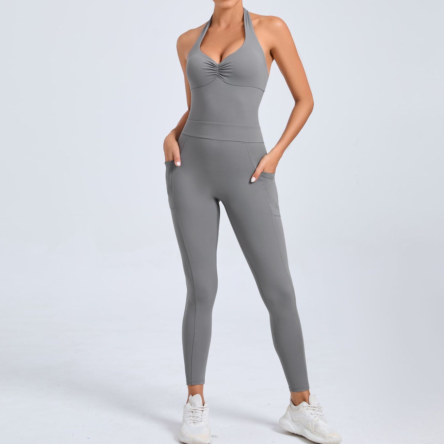 Halter Neck Side Pocket Jumpsuit