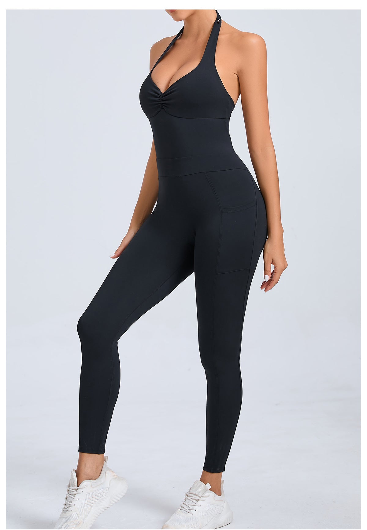 Halter Neck Side Pocket Jumpsuit