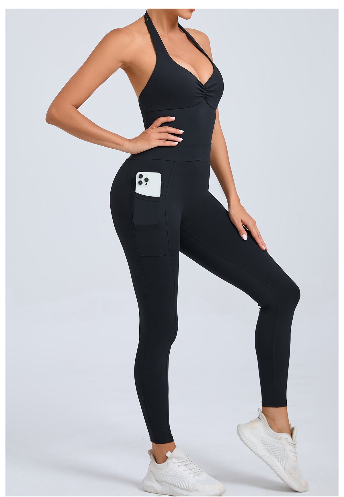 Halter Neck Side Pocket Jumpsuit