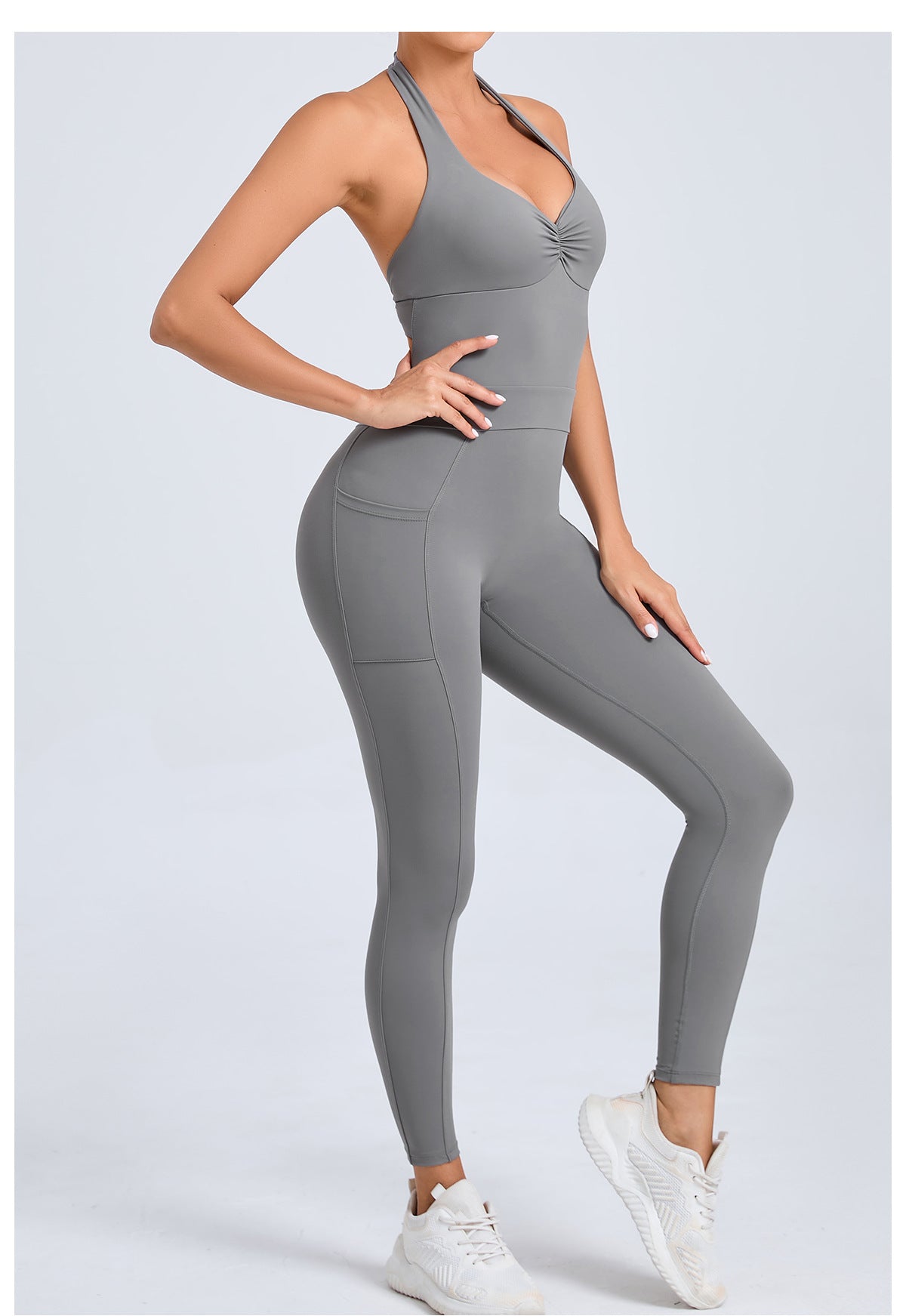 Halter Neck Side Pocket Jumpsuit