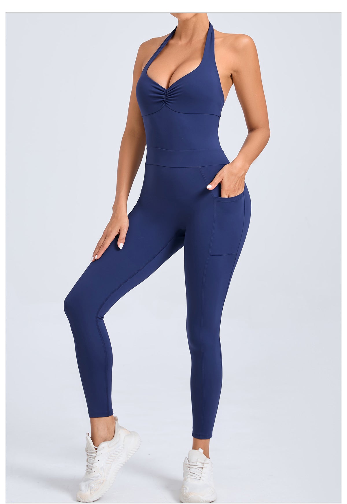 Halter Neck Side Pocket Jumpsuit