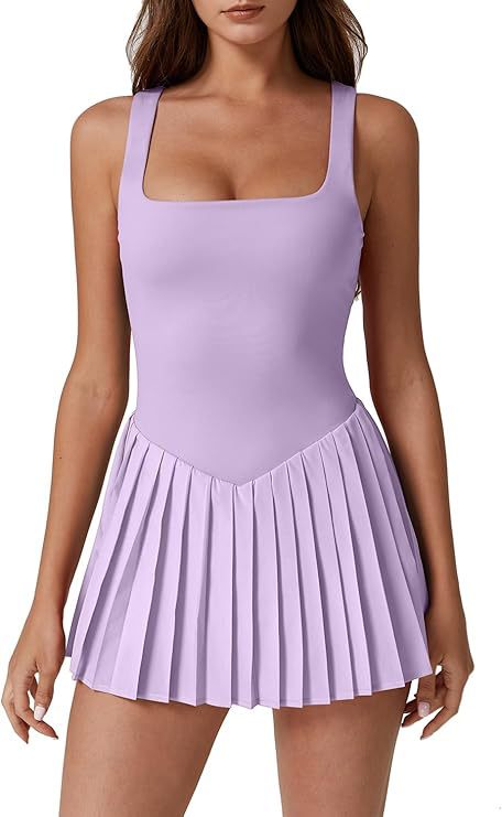 Pleated Sleeveless Dress With Built-in Shorts And Pockets