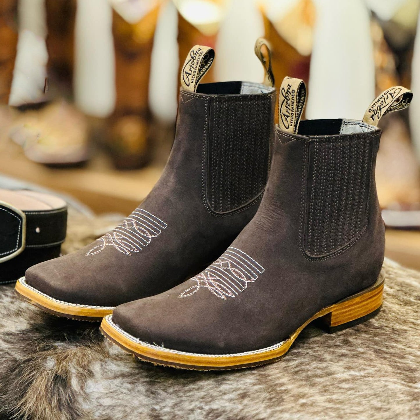 Men's Embroidered Sleeve Chelsea Martin Boots