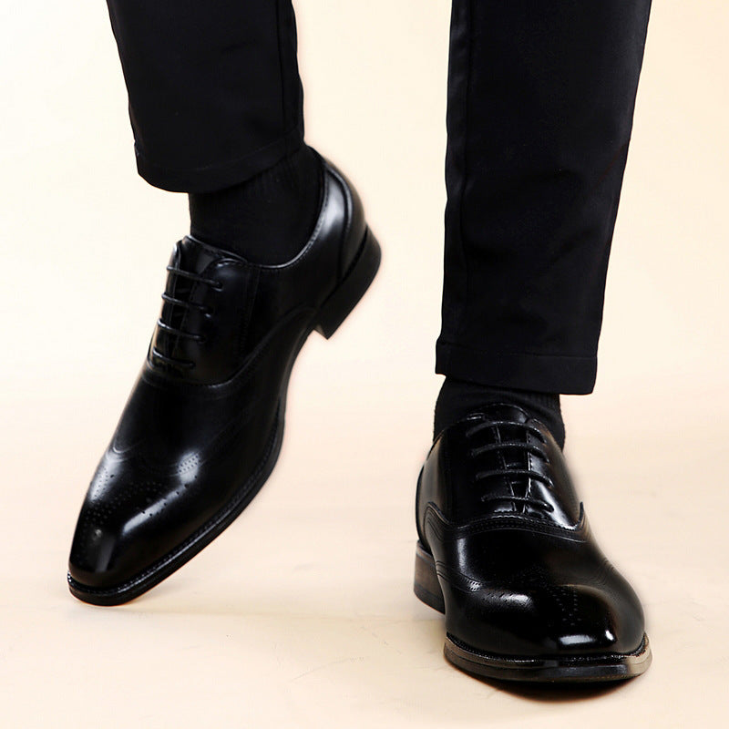 Men's Pointed Toe British Leather Shoes