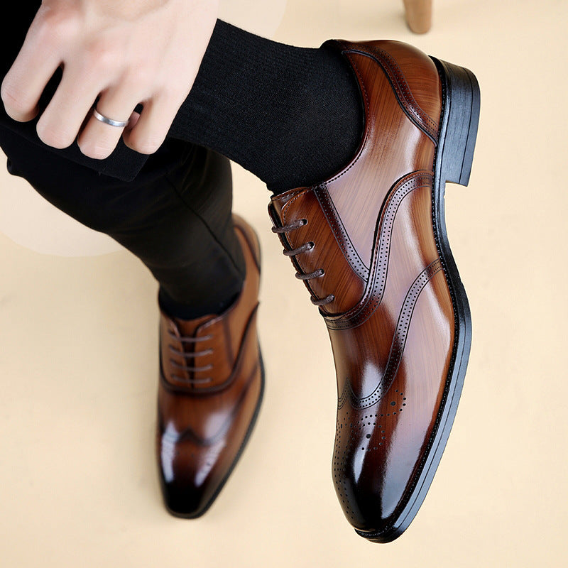 Men's Pointed Toe British Leather Shoes