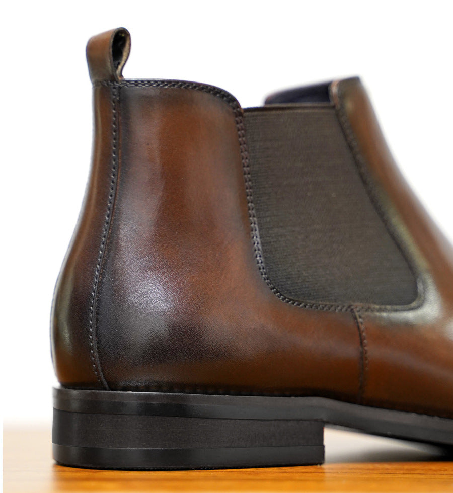 Men's British Vintage Handmade Chelsea Leather Boots