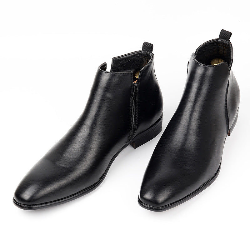 Men's Chelsea Small Square Toe Versatile Fashionable Short Ankle Boots