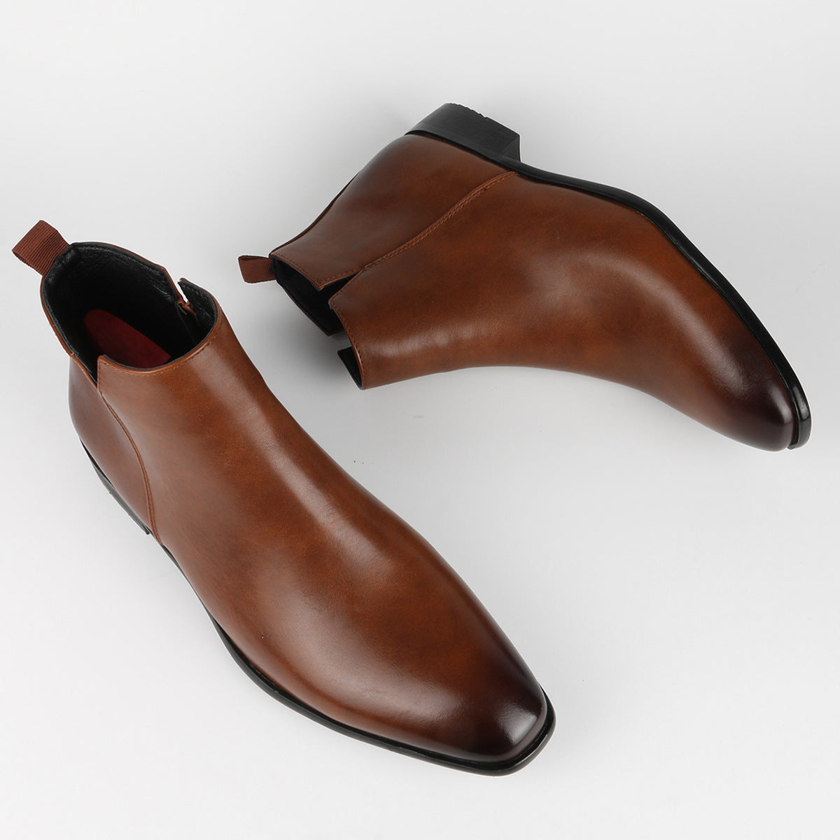 Men's Chelsea Small Square Toe Versatile Fashionable Short Ankle Boots