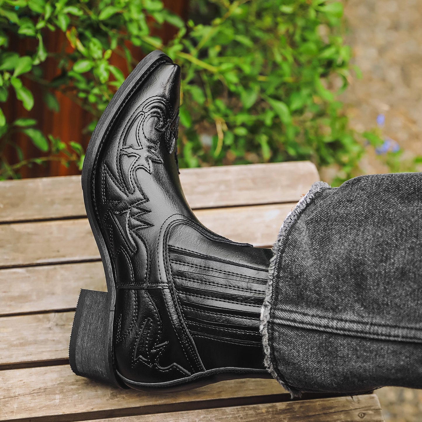 Pointed Toe High Heels Western Cowboy Chelsea Boots