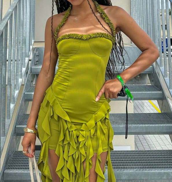 Fashion Sexy Halter Neck Irregular Dress