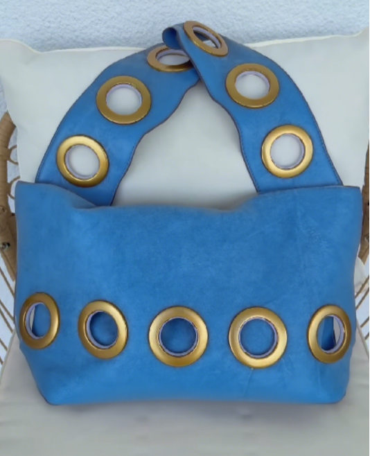 Metal Round Hole Shoulder Bag