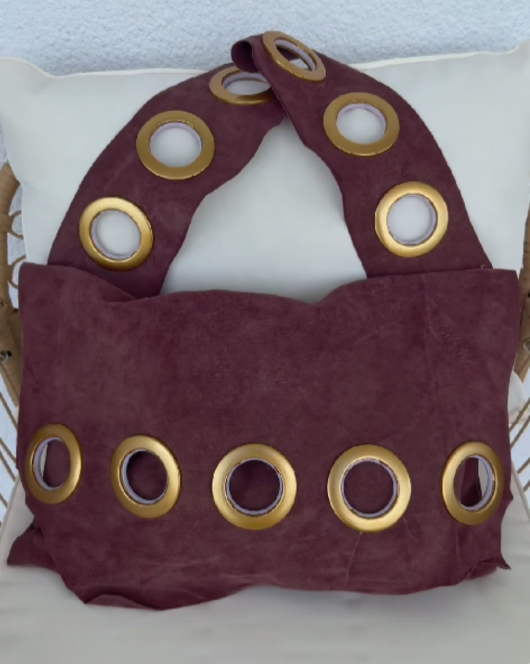 Metal Round Hole Shoulder Bag