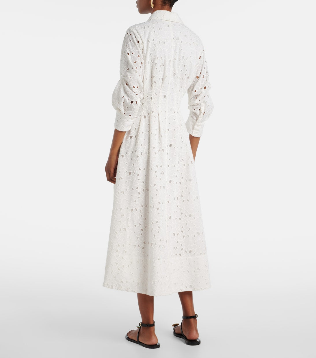 Jazz cotton broderie anglaise midi dress