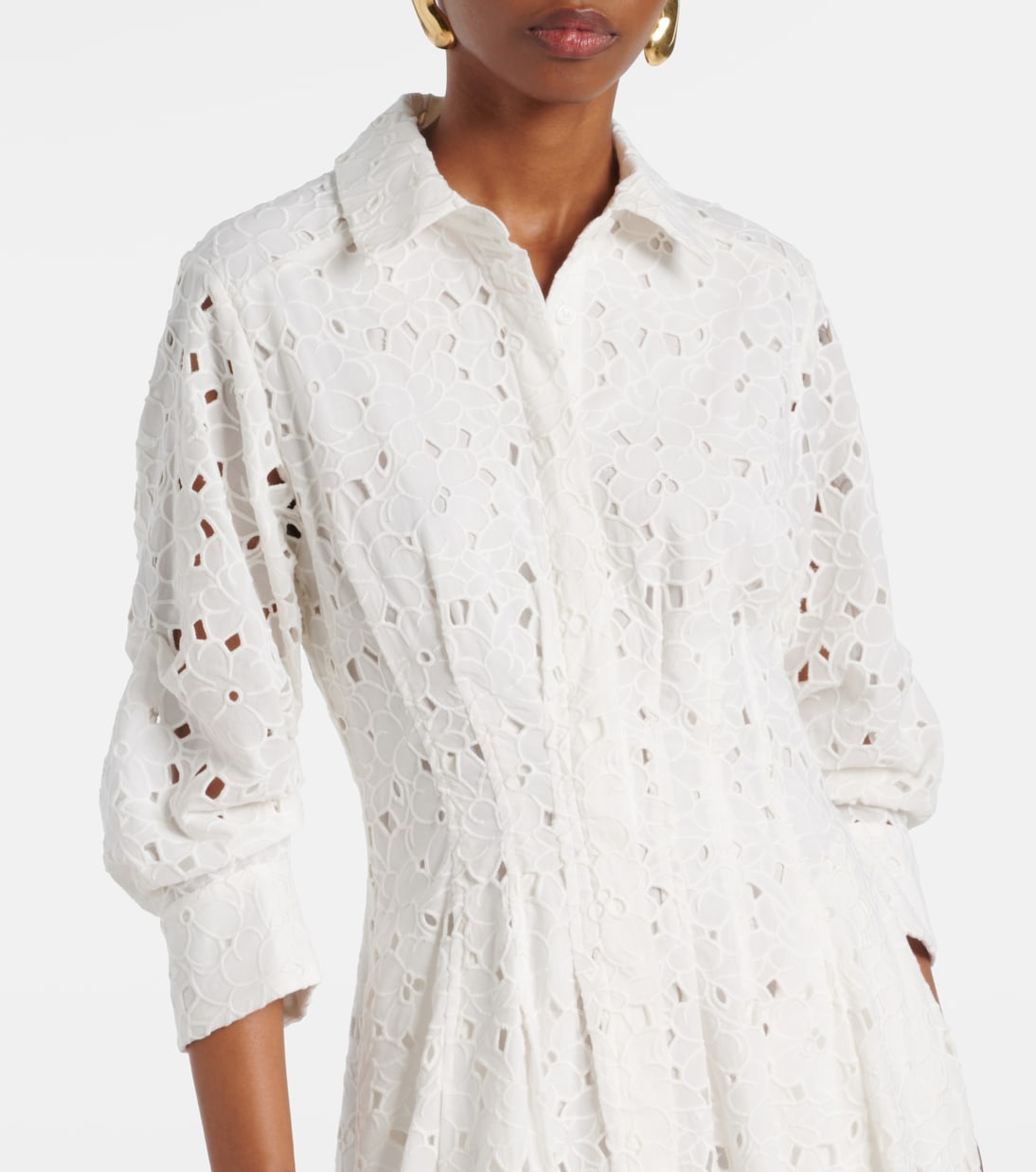 Jazz cotton broderie anglaise midi dress