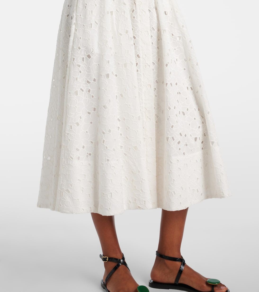 Jazz cotton broderie anglaise midi dress