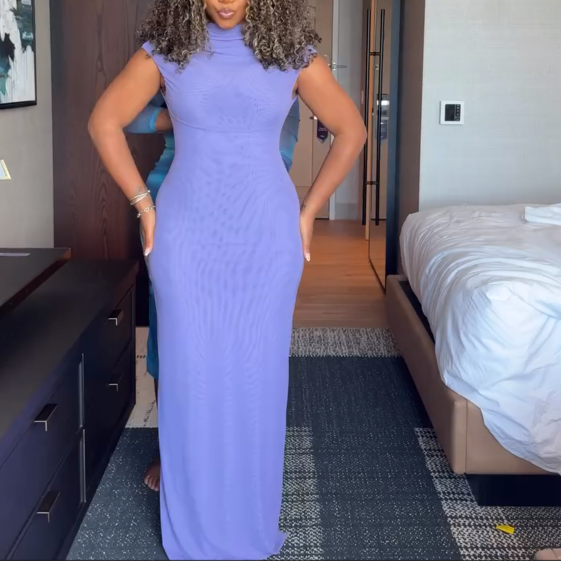 High Waist Slim Sexy Sleeveless Long Dress
