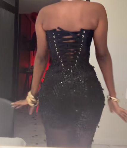 Strapless Sequined Dress