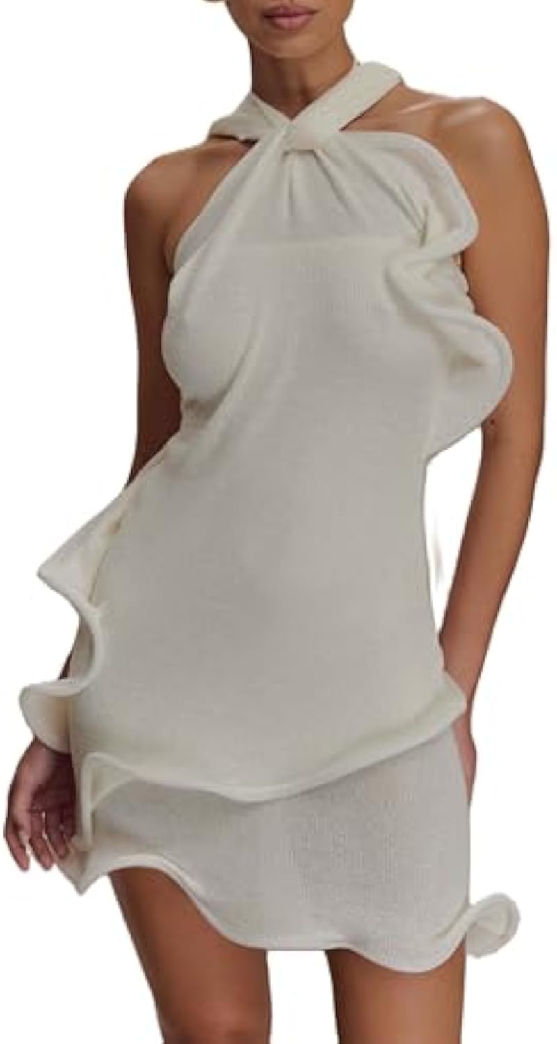 Halter Knit Mini Dress