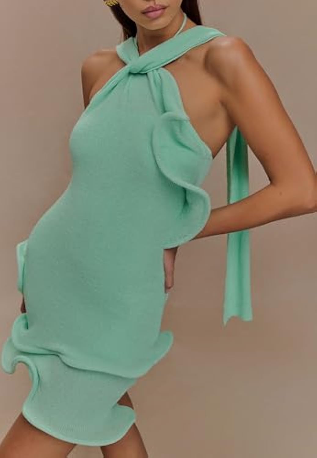 Halter Knit Mini Dress