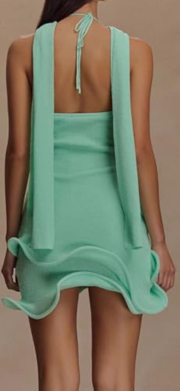 Halter Knit Mini Dress