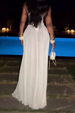 Sheer Mesh Maxi Dress - Cream