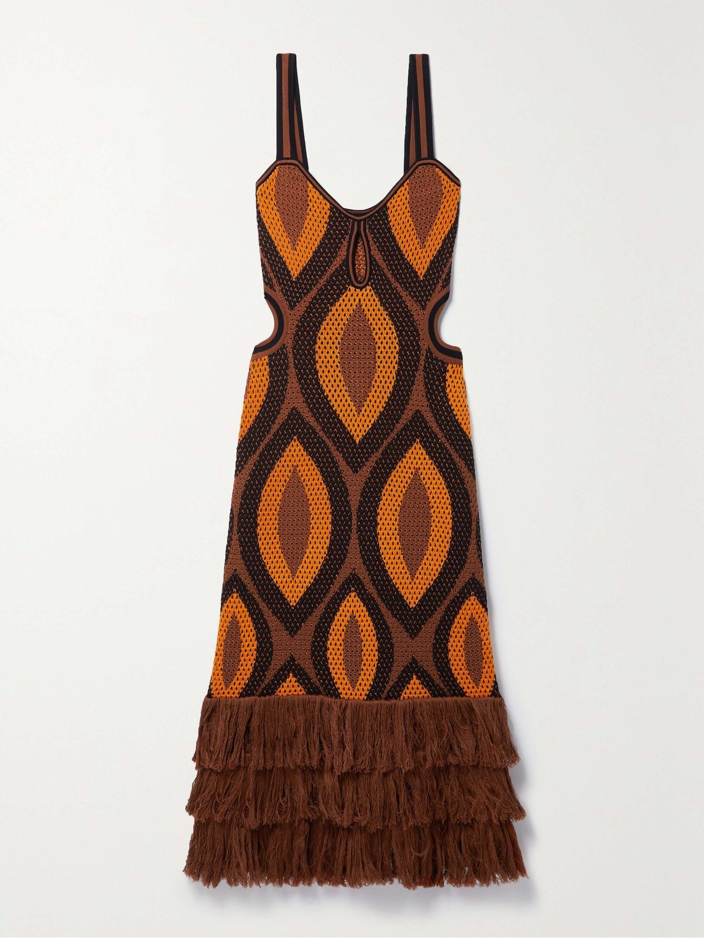 Cutout Fringe Crochet Maxi dress