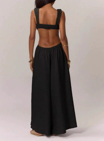 Trendy Lace-up Suspenders Jumpsuit