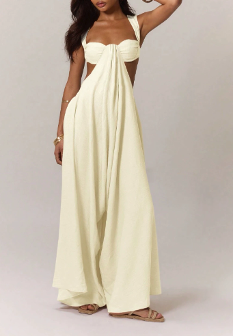 Trendy Lace-up Suspenders Jumpsuit
