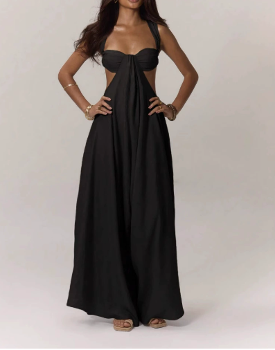 Trendy Lace-up Suspenders Jumpsuit