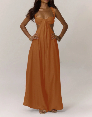 Trendy Lace-up Suspenders Jumpsuit