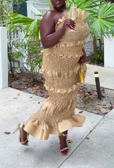 Tube Top Ruffled Slim Fit Hip Cake Skirt