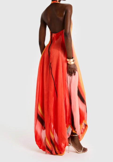 Chiffon Balloon Maxi Dress