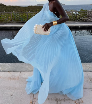 Bohemian Elegance Pleated Dress