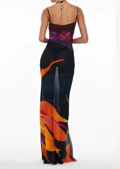 Printed Sexy Sling Slim Hip Dress