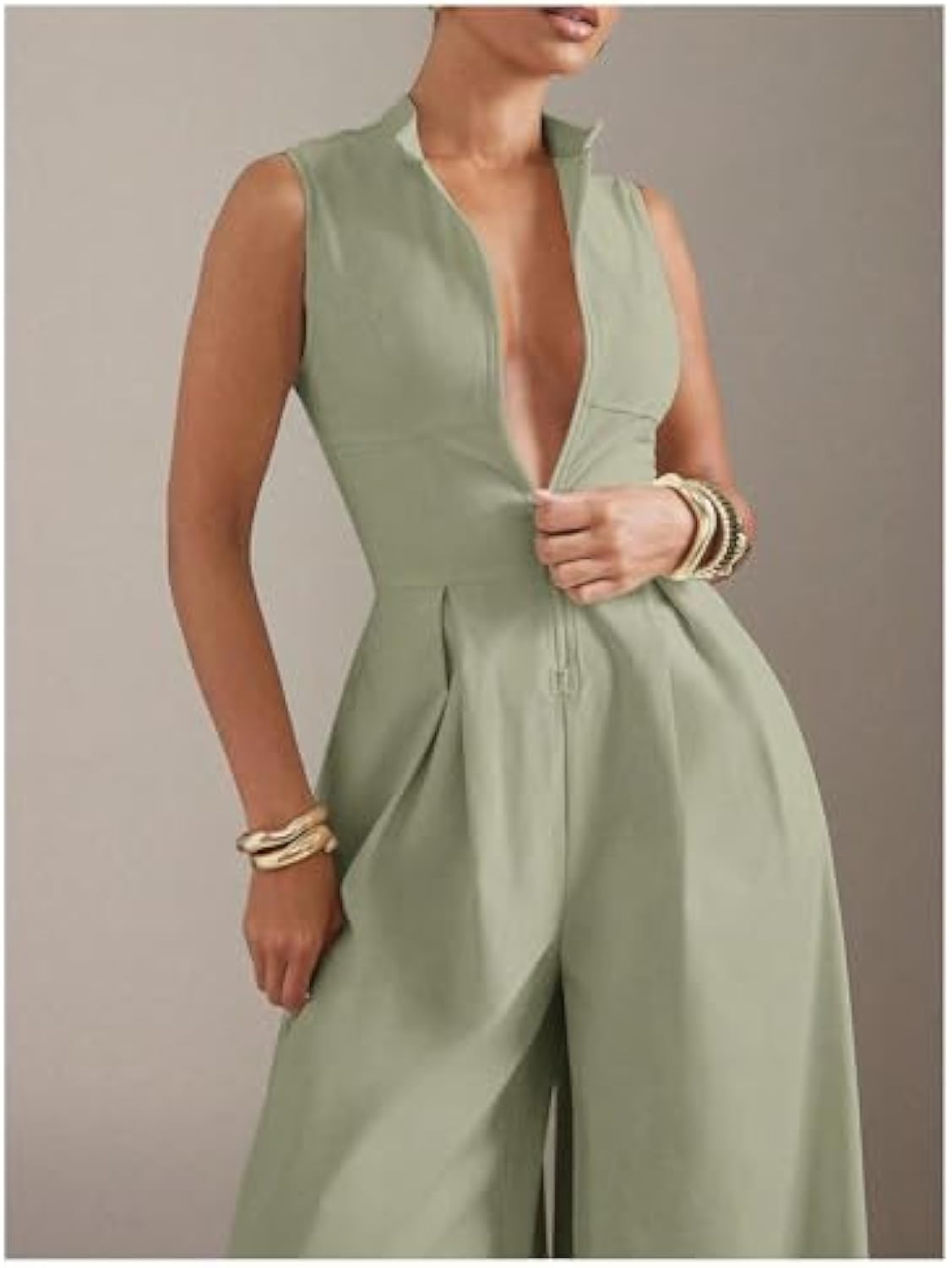 Women's High Waisted Wide Leg Jumpsuit