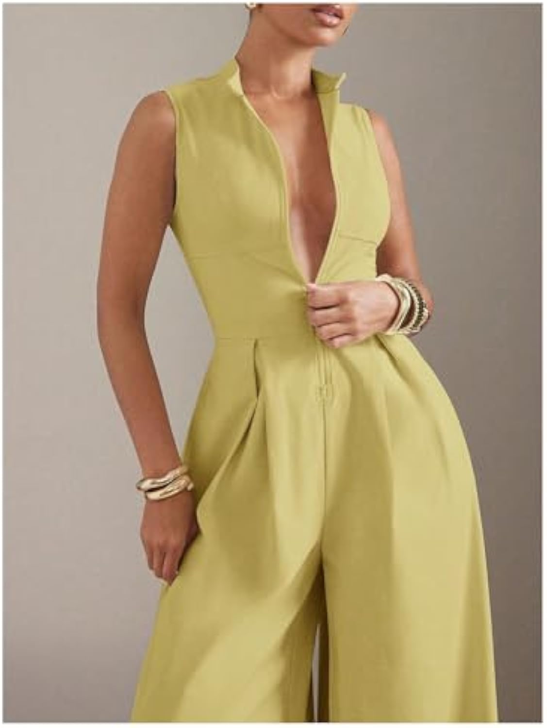 Women's High Waisted Wide Leg Jumpsuit