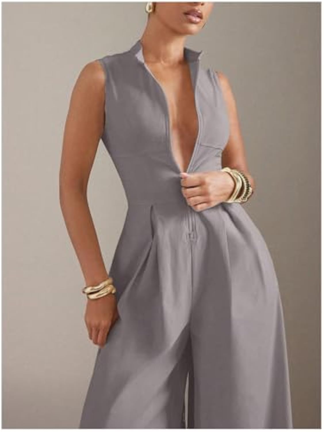Women's High Waisted Wide Leg Jumpsuit