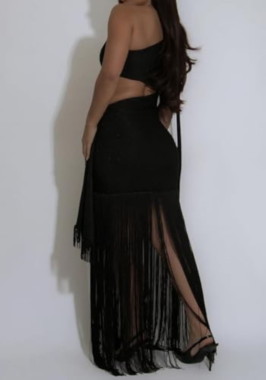 Wrap-around Fringe Sparkling Dress