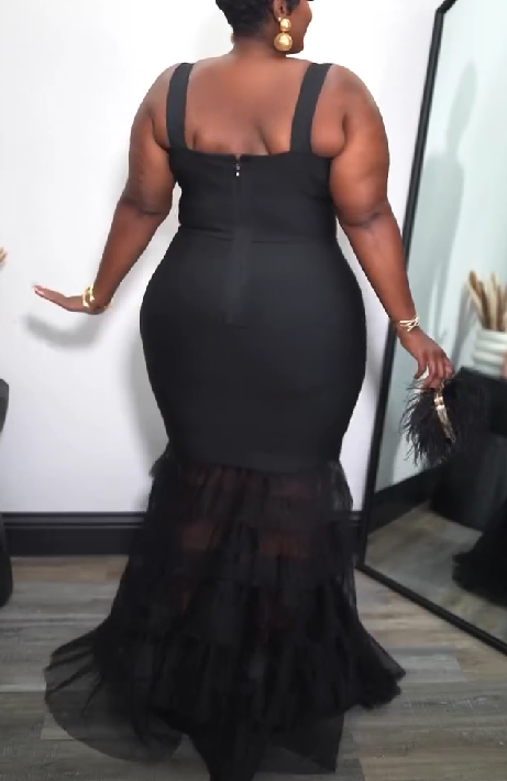 Sexy Fishtail Maxi Skirt With Mesh