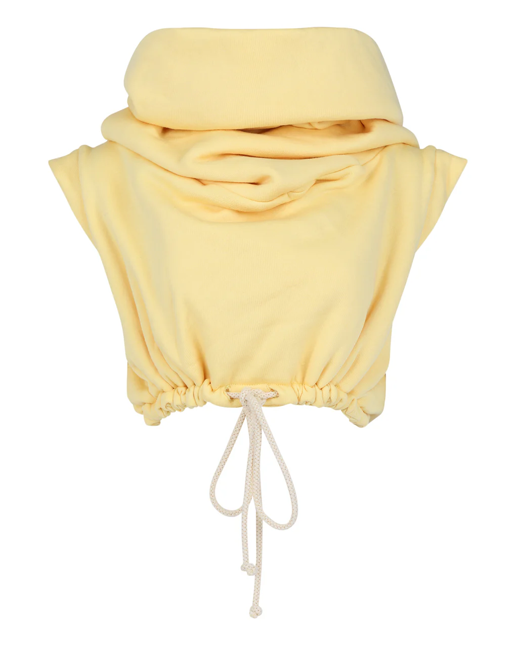 Cropped Sleeve Drawstring Hoodie Vest And Oversized Sweatpants Two Pieces Set