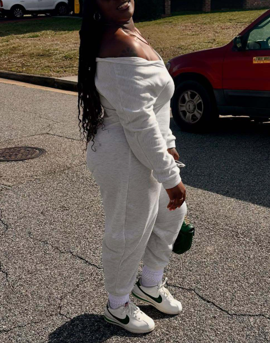 V-neck Sexy Long-sleeved Sports Sweatshirt Jumpsuit