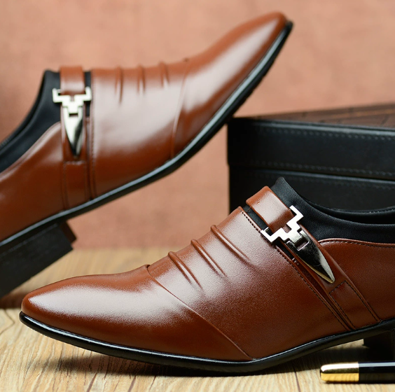 Men's Pointed-toe Slip-on Dress Shoes