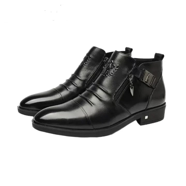 Men's Calf-Skin Pointed-Toe Dress Boots