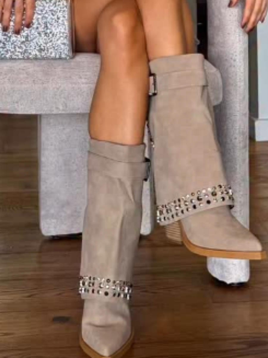Rivet Design High Boots