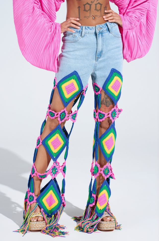 Casual Crochet Denim Jeans