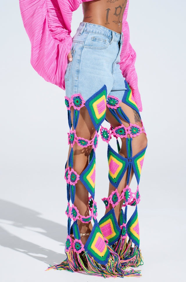 Casual Crochet Denim Jeans