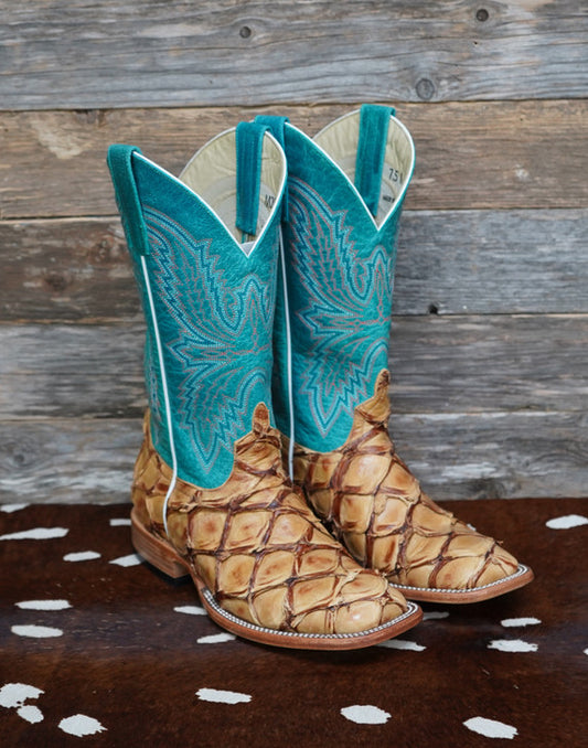 WOMEN'S TOP HAND BOOTS IN BIG BASS & TURQUOISE