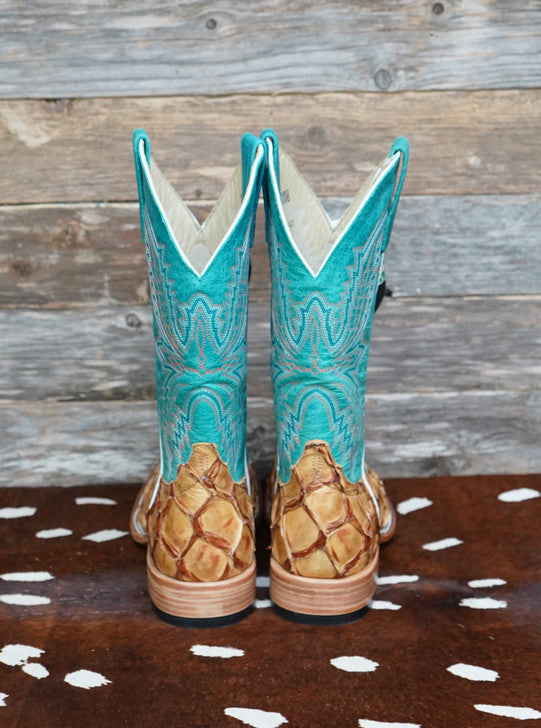 WOMEN'S TOP HAND BOOTS IN BIG BASS & TURQUOISE