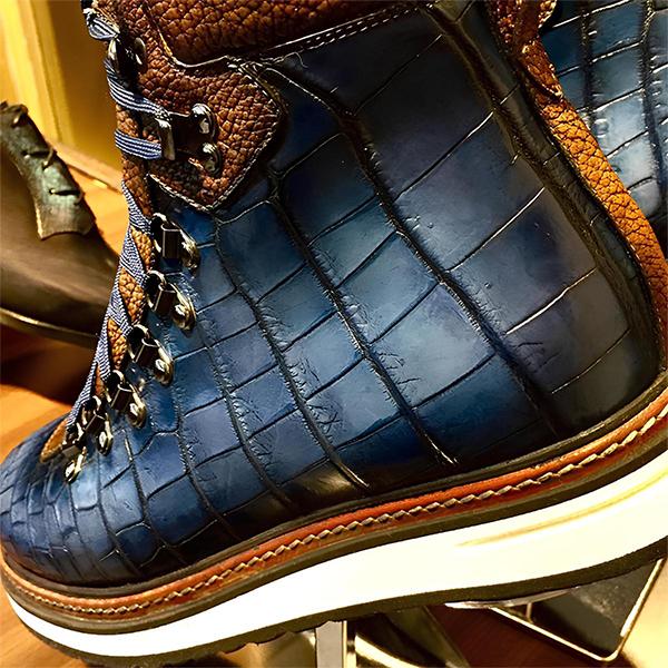 Men's Color Contrasting Retro Lace Up Boots